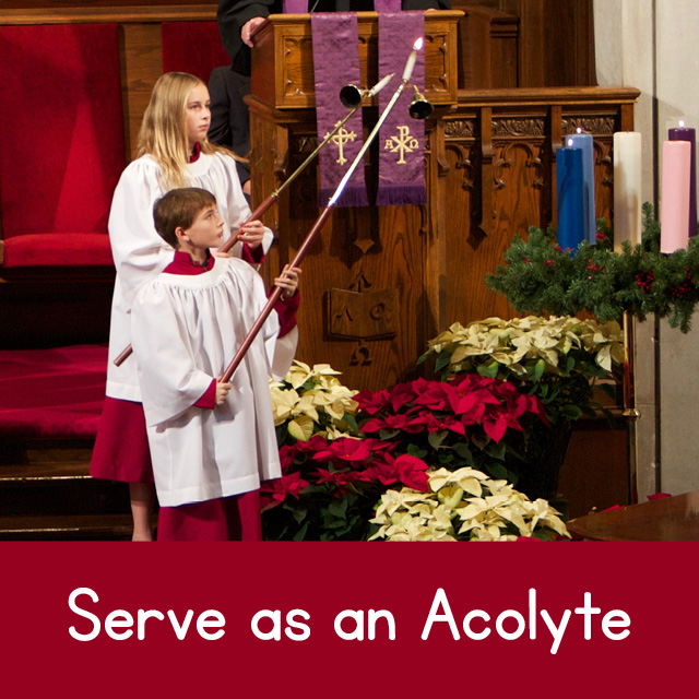 Serve as an Acolyte
Help bring God's light into the sanctuary each Sunday.
